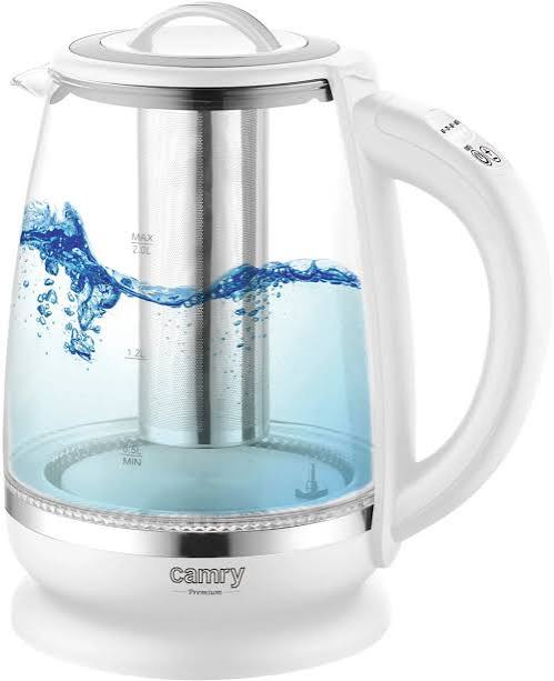 Camry CR 1290 Glass Kettle 2.0L with Temperature Control - White