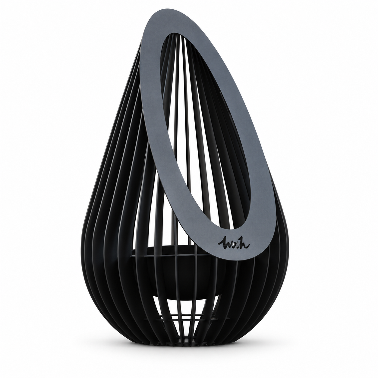 Wooh Luma Medium Fire Basket - Black
