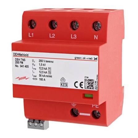 DEHN Surge arrester AC 1-phase T1+T2 / 941110 DSH TNS 255VAC