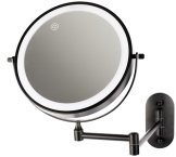 Faneco COMO black LED Hotel Makeup Mirror - 20cm (M200LBSBL)