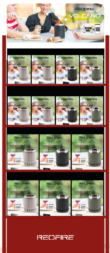 RedFire Volcano Display including products - 16x Volcano Small & 12x Volcano Medium